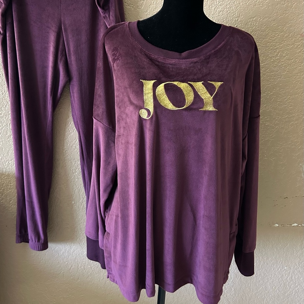 Woman’s Joys Pajama Set Plus Size Purple